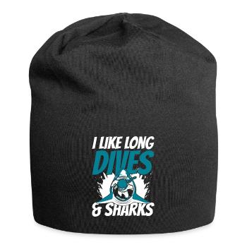 I Like Long Dives And Sharks Tauchermaske Taucher - Jersey-Beanie - Schwarz - Vorne