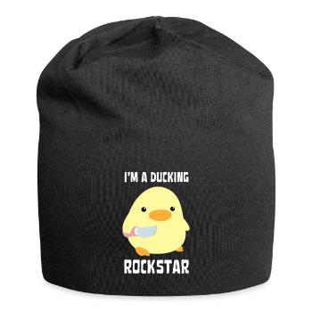 I'm A Ducking Rock Star Funny Duck with knife Meme - Jersey Beanie - black - Front