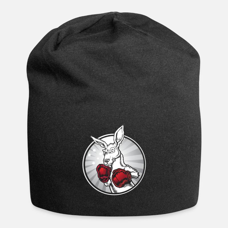 Känguru Boxen Kängurus - Jersey-Beanie - Schwarz