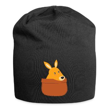 Cute Kangaroo Pouch Kangaroos - Jersey Beanie - black - Front