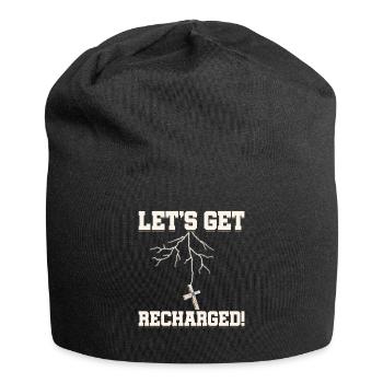 Lasst Uns Neu Aufladen Christliches Heiliges - Jersey-Beanie - Schwarz - Vorne