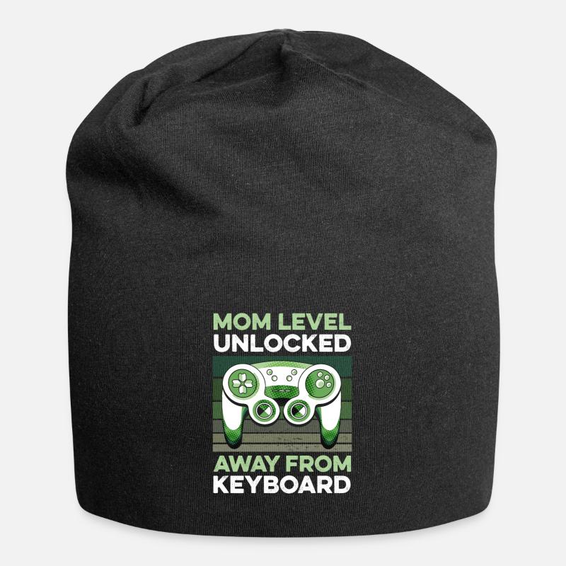Level Mom Unlocked Gamer Mama Mutter Muttertag - Jersey-Beanie - Schwarz