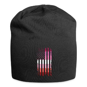 Cadeau du drapeau de la fierté lesbienne lesbienne - Bonnet en jersey - noir - Devant