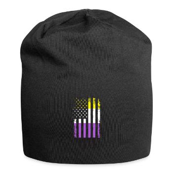 Non Binary Gender Flag Gift - Jersey Beanie - black - Front