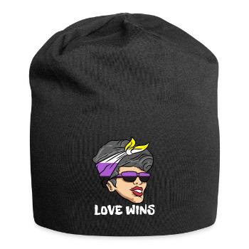 Non Binary Gender Flag Gift - Jersey Beanie - black - Front