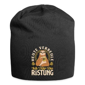 Heute verbeule ich mir die Rüstung Biertrinker & - Jersey-Beanie - Schwarz - Vorne