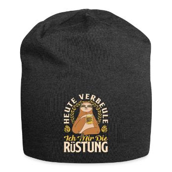 Heute verbeule ich mir die Rüstung Biertrinker & - Jersey-Beanie - Anthrazit - Vorne