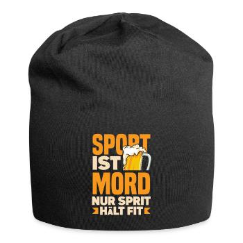 Sport ist Mord nur Sprit hält fit Biertrinker & - Jersey-Beanie - Schwarz - Vorne