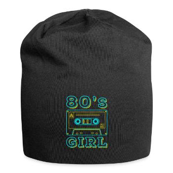80s Girl Retro Karneval 80er Mottoparty Geschenk - Jersey-Beanie - Schwarz - Vorne