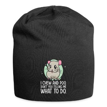 Chinchilla Niedliches Tier Haustier Chinchilla - Jersey-Beanie - Schwarz - Vorne