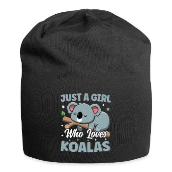 Just A Girl Who Loves Koalas Cute Sleeping Kawaii - Jersey Beanie - black - Front