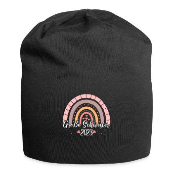 Große Schwester 2023 Boho Regenbogen Mädchen - Jersey-Beanie - Schwarz - Vorne