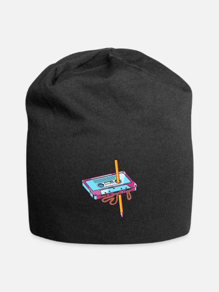 Cassette au crayon - Bonnet en jersey - noir
