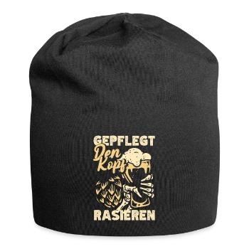 Geplegt den Kopf rasieren Biertrinker & Bier - Jersey-Beanie - Schwarz - Vorne