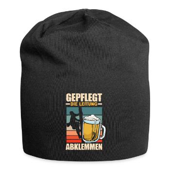 Gepflegt die Leitung abklemmen Biertrinker & Bier - Jersey-Beanie - Schwarz - Vorne
