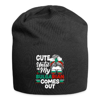 Bulgarian Bulgaria Flag Cute Until My Bulgarian - Jersey Beanie - black - Front