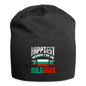 Bulgarisch Bulgarien Flagge am glücklichsten, wenn ich in bin - Jersey-Beanie - Schwarz - Vorne