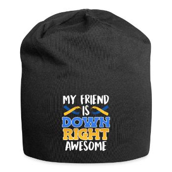 Down Syndrom Freund ist Down Right Awesome - Jersey-Beanie - Schwarz - Vorne