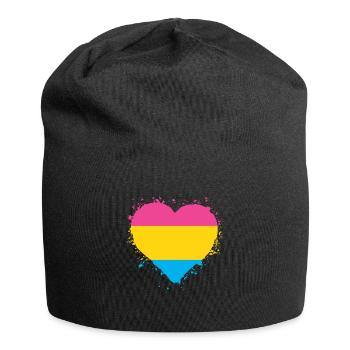 Fierté LGBTQ Coeur Pansexuel - Bonnet en jersey - noir - Devant