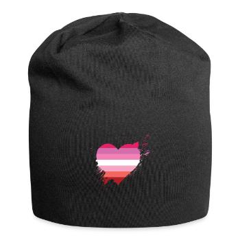 Pride LGBTQ Herz Lesbisch - Jersey-Beanie - Schwarz - Vorne