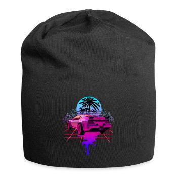 Retro Wave Sportwagen Vaporwave - Jersey-Beanie - Schwarz - Vorne