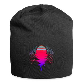 Vaporwave Sunset New Wave Art - Jersey-Beanie - Schwarz - Vorne