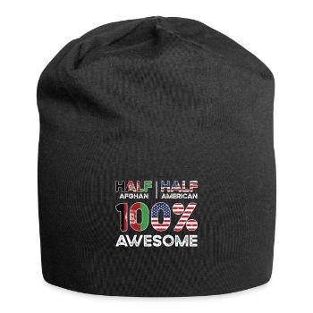 Halb Afghane Afghanistan Amerikaner USA - Jersey-Beanie - Schwarz - Vorne