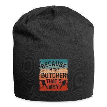 Weil ich der Metzger bin Deshalb Metzgerei - Jersey-Beanie - Schwarz - Vorne