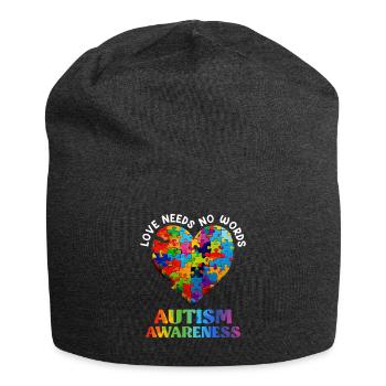 Autism Awareness Solidarity and Awareness - Jersey Beanie - charcoal grey - Front