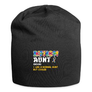 Autism Awareness Aunt autistic child - Jersey Beanie - black - Front