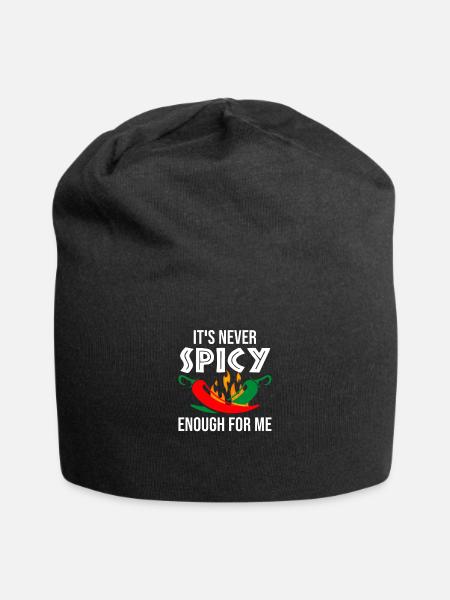 Red Hot Chili Spicy Pepper Food Lover Chilli - Jersey Beanie - black