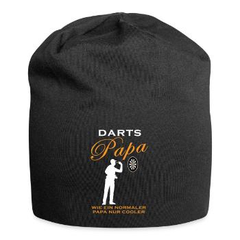 Darts Papa Spruch Dartspieler Darts Fans Geschenk - Jersey-Beanie - Schwarz - Vorne