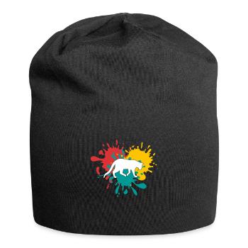 Katze - Jersey-Beanie - Schwarz - Vorne