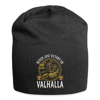 Never lose, win or Valhalla Vikings - Jersey Beanie - black - Front