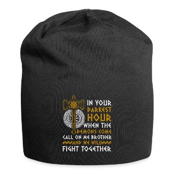 In thy darkest hour, Call Me Brother - Jersey Beanie - black - Front
