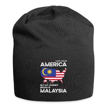 Geboren malaysisch Malaysia amerikanisch USA - Jersey-Beanie - Schwarz - Vorne