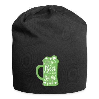 Fête de la Saint-Patrick Bière Trèfle Feuille Bonheur - Bonnet en jersey - noir - Devant