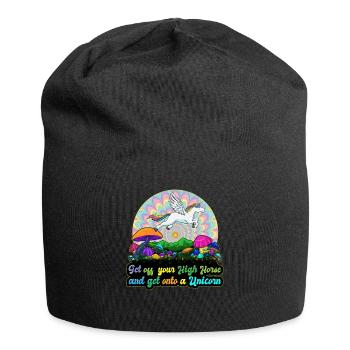 Descendez de vos grands chevaux et montez sur une licorne - Bonnet en jersey - noir - Devant