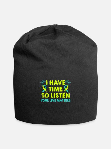 Mental Health Your life counts Awareness - Jersey Beanie - black