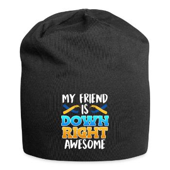 Down Syndrom Freund ist Down Right Awesome - Jersey-Beanie - Schwarz - Vorne