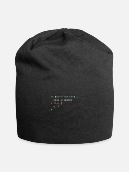 Lustige Arbeit von zu Hause aus Computer - Jersey-Beanie - Schwarz