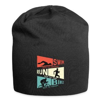 Triathlon Natation Ne Pas Se noyer Course Compétition - Bonnet en jersey - noir - Devant