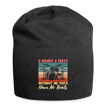 2 Hands 2 Feets Drums - Jersey Beanie - black - Front