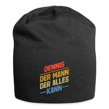 Dennis Der Mann Der Alles Kann Vorname Dennis - Jersey-Beanie - Schwarz - Vorne