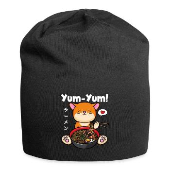 Yum Yum Japan Anime Ramen Nudel Katze - Jersey-Beanie - Schwarz - Vorne
