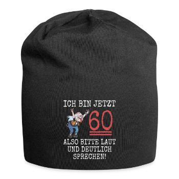 Lustig 60. Geburtstag Mann Ich bin 60 Pommesgabel - Jersey-Beanie - Schwarz - Vorne