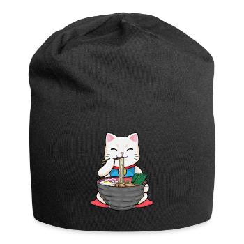 Winkende Katze Ramen Japan Nudelsuppe - Jersey-Beanie - Schwarz - Vorne