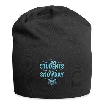 I Love Students and Snowday Schnee Winter - Jersey-Beanie - Schwarz - Vorne