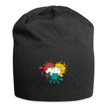 Nilpferd Silhouette - Jersey-Beanie - Schwarz - Vorne