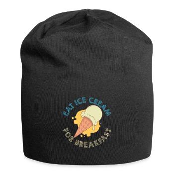 Ice Cream For Breakfast Eiscreme Eis - Jersey-Beanie - Schwarz - Vorne